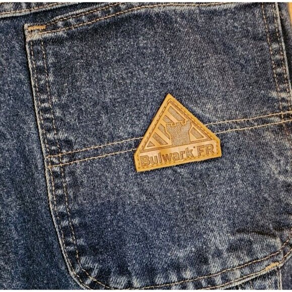 Bulwark FR Mens Jeans Size 42W Dark Wash Flame Resistant 100% Cotton Read - Picture 12 of 16